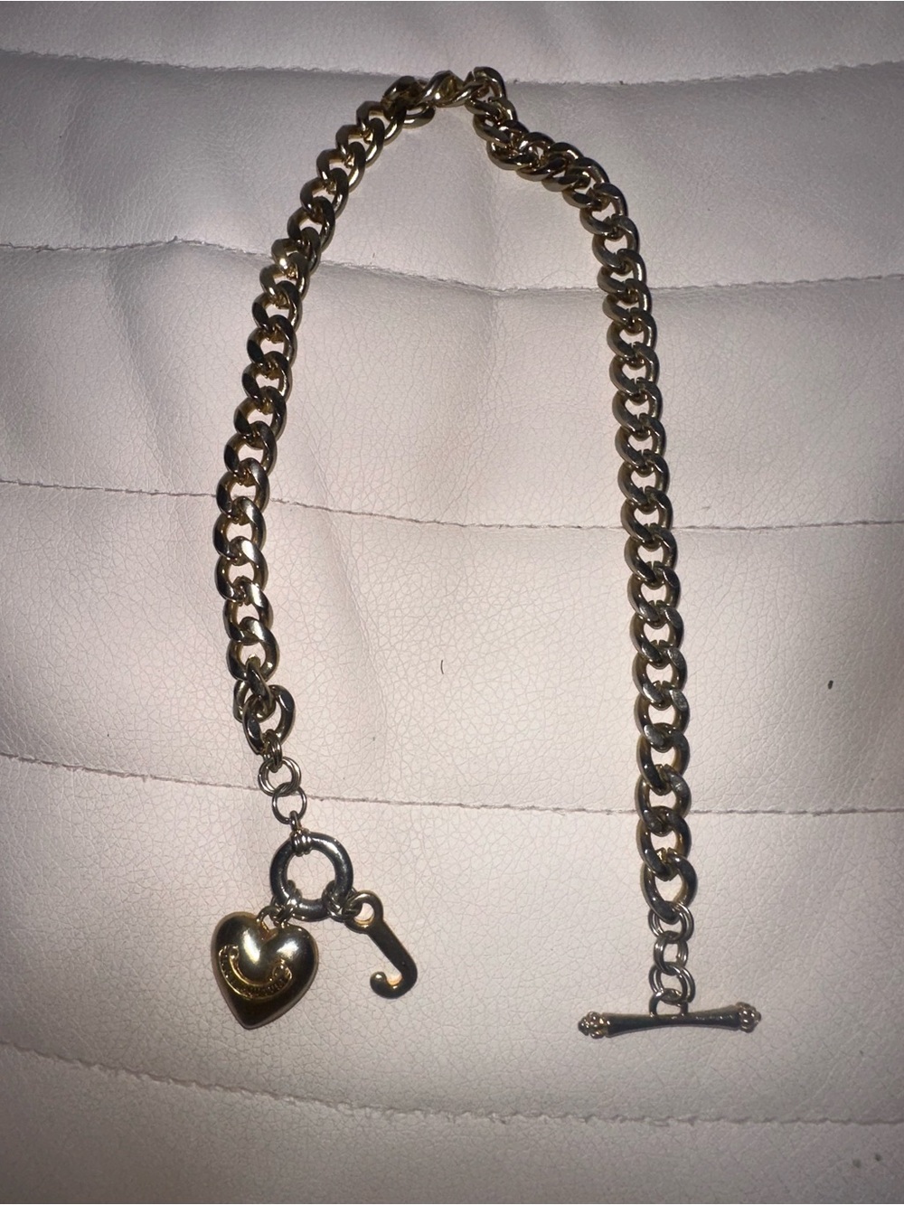 Juicy Couture Gold Heart Toggle Charm Necklace